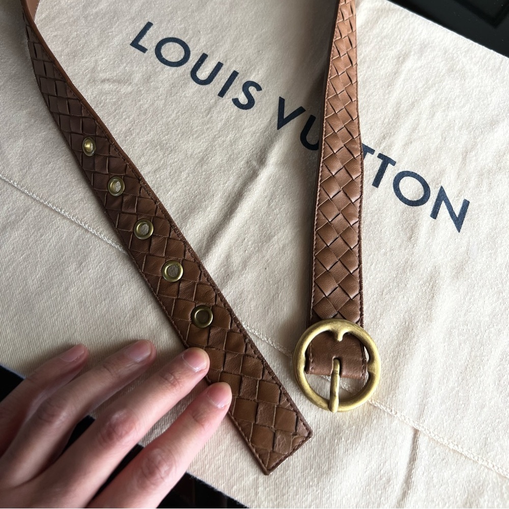 Like new Bottega Veneta Intercciato Belt